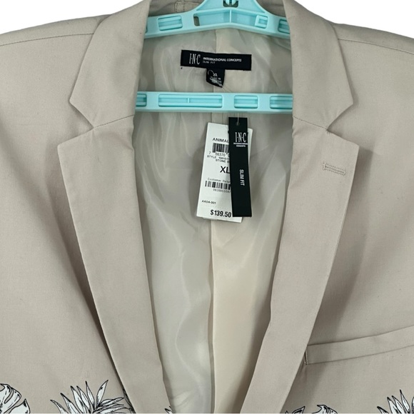 INC International Concepts Men’s Floral Print 2-Button Blazer Stone Size XL - Picture 6 of 15